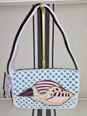 NWT Hand-Beaded Coastal Conch Shell Shoulder Bag
